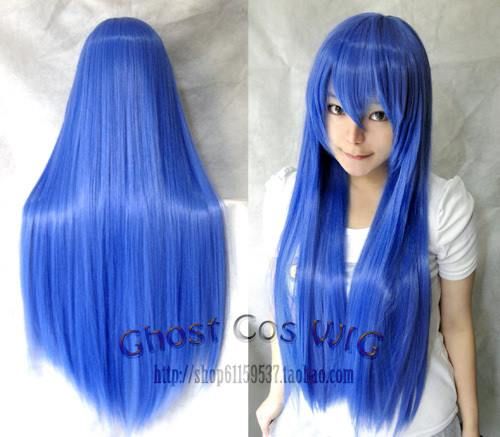 Peruca Azul escura 80cm