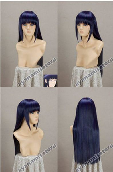 Peruca Azul escura 80cm
