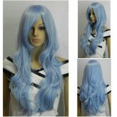 Peruca Azul ondulada 80cm